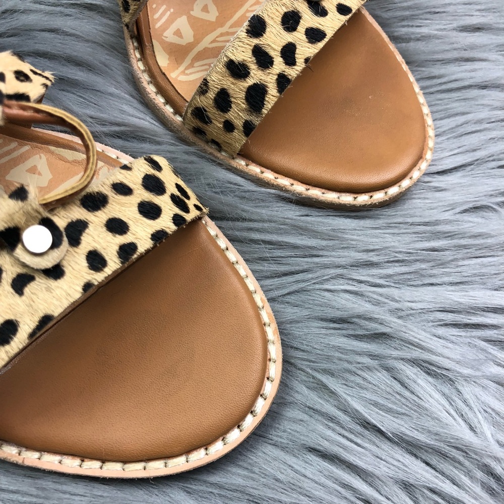 Dolce Vita Lyndon Calf Hair Lace Up Heeled Sandals - Picture 7 of 7